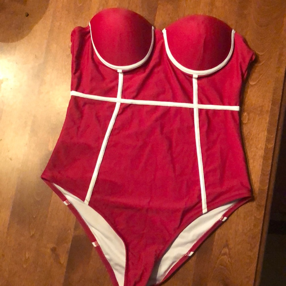 Red one piece corset top